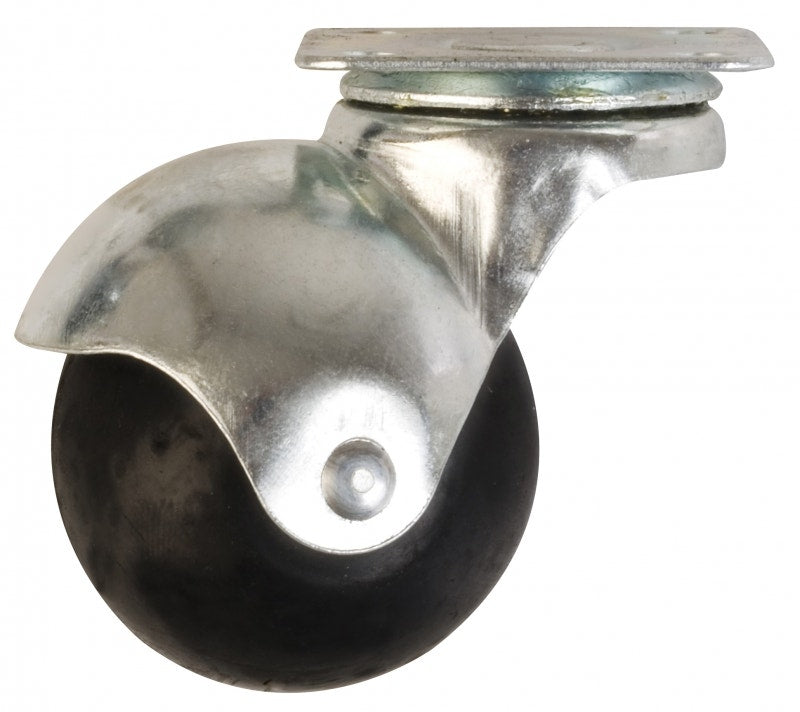 Rueda 40 mm Goma Bola con Base Metálica