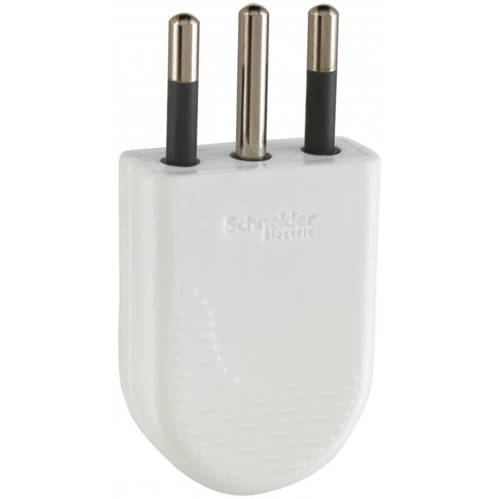 Enchufe macho convertible 10a 2p+t blanco