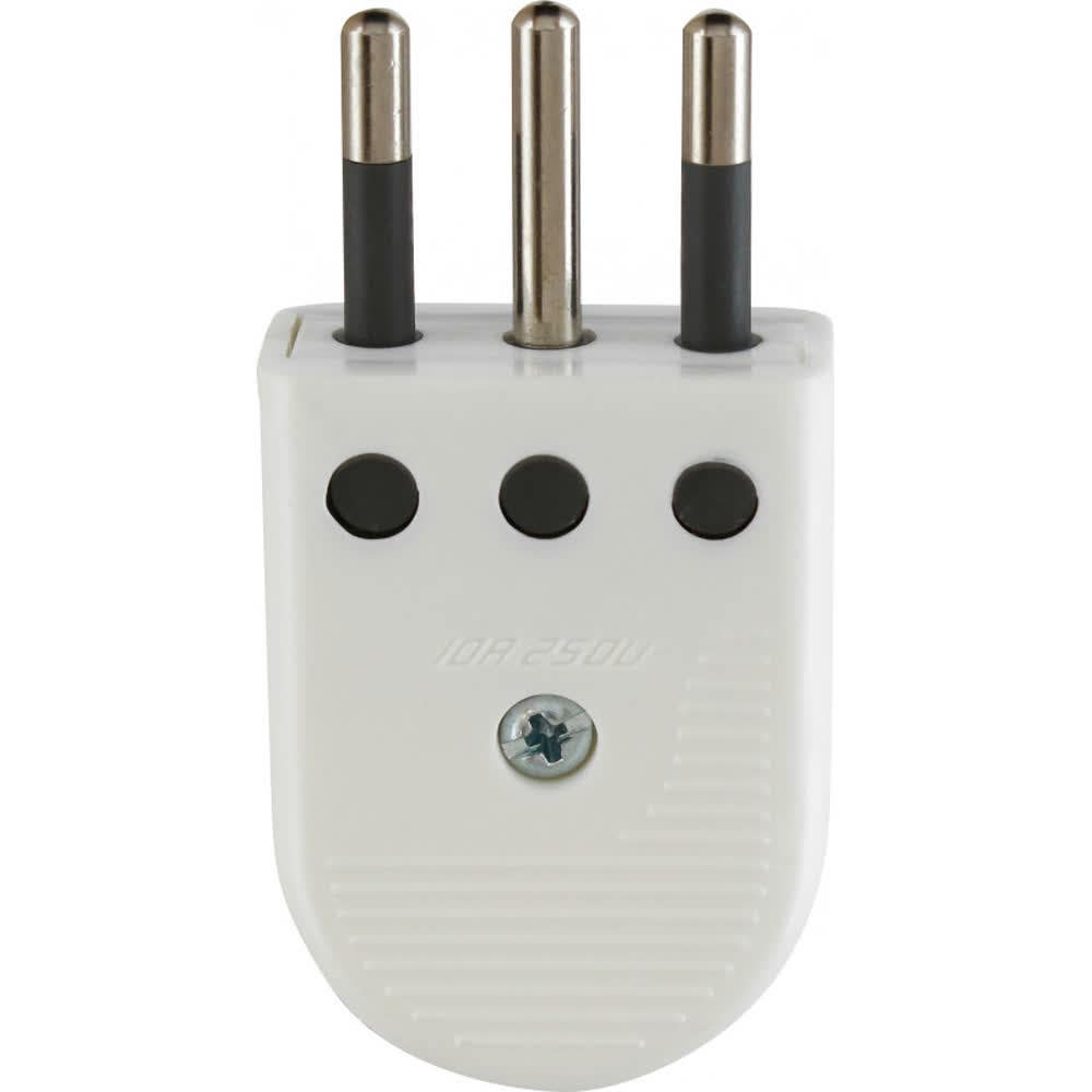 Enchufe macho convertible 10a 2p+t blanco