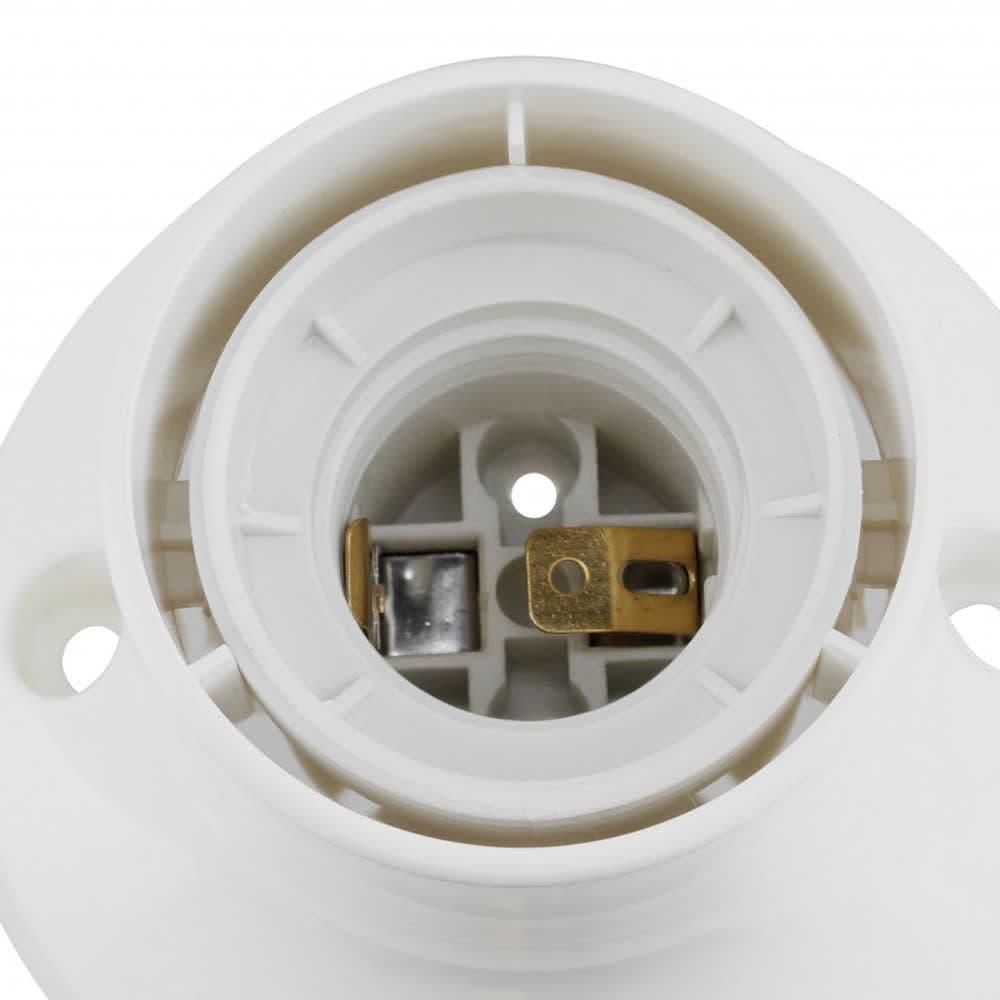 Base recta plastica e-27 blanco