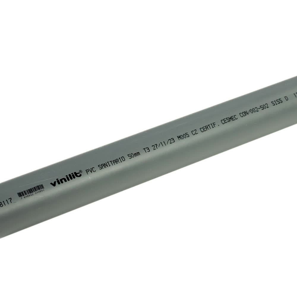 Tubo pvc san.gris   50mmx1mt
