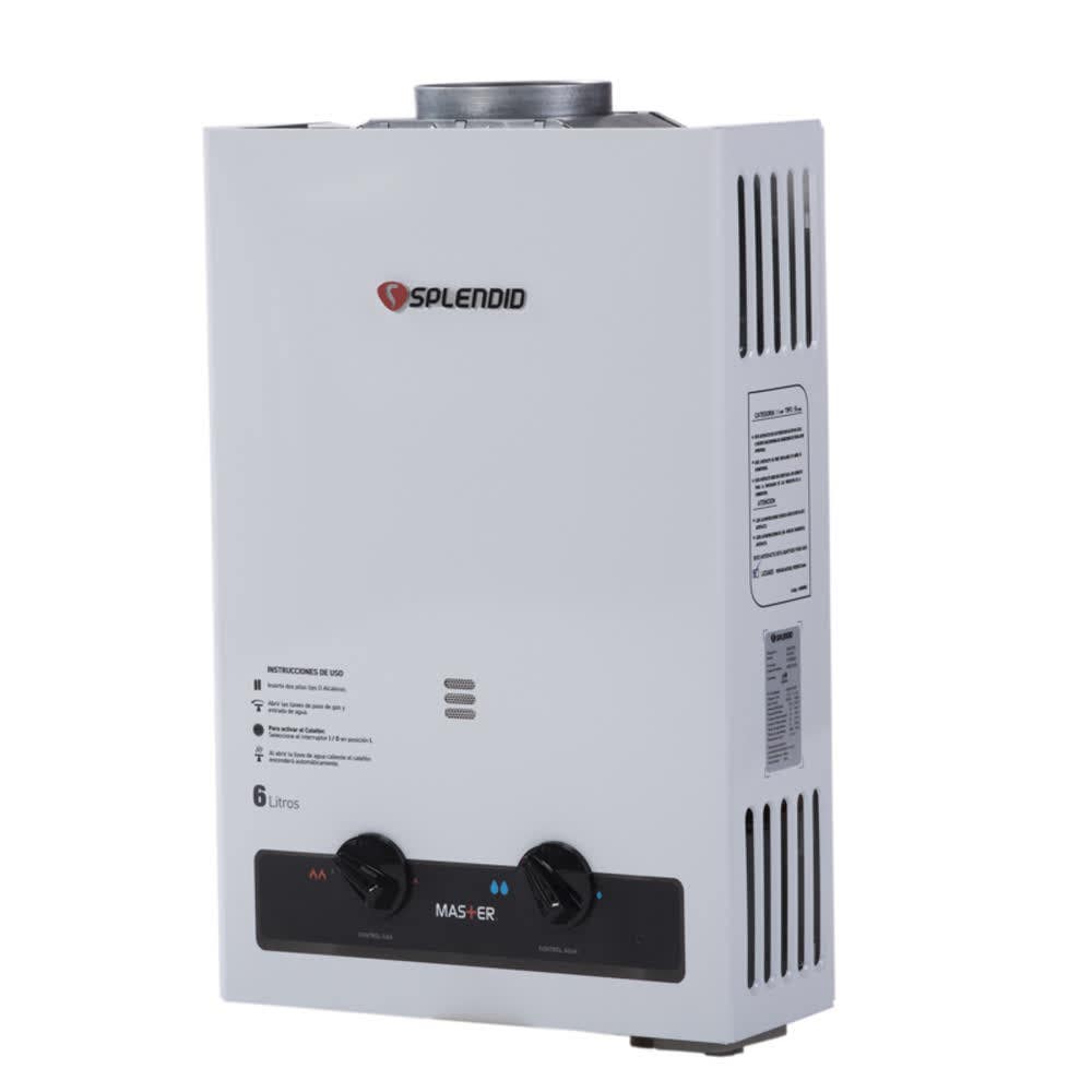 Calefon Splendid master 6 lts gas licuado tiro natural