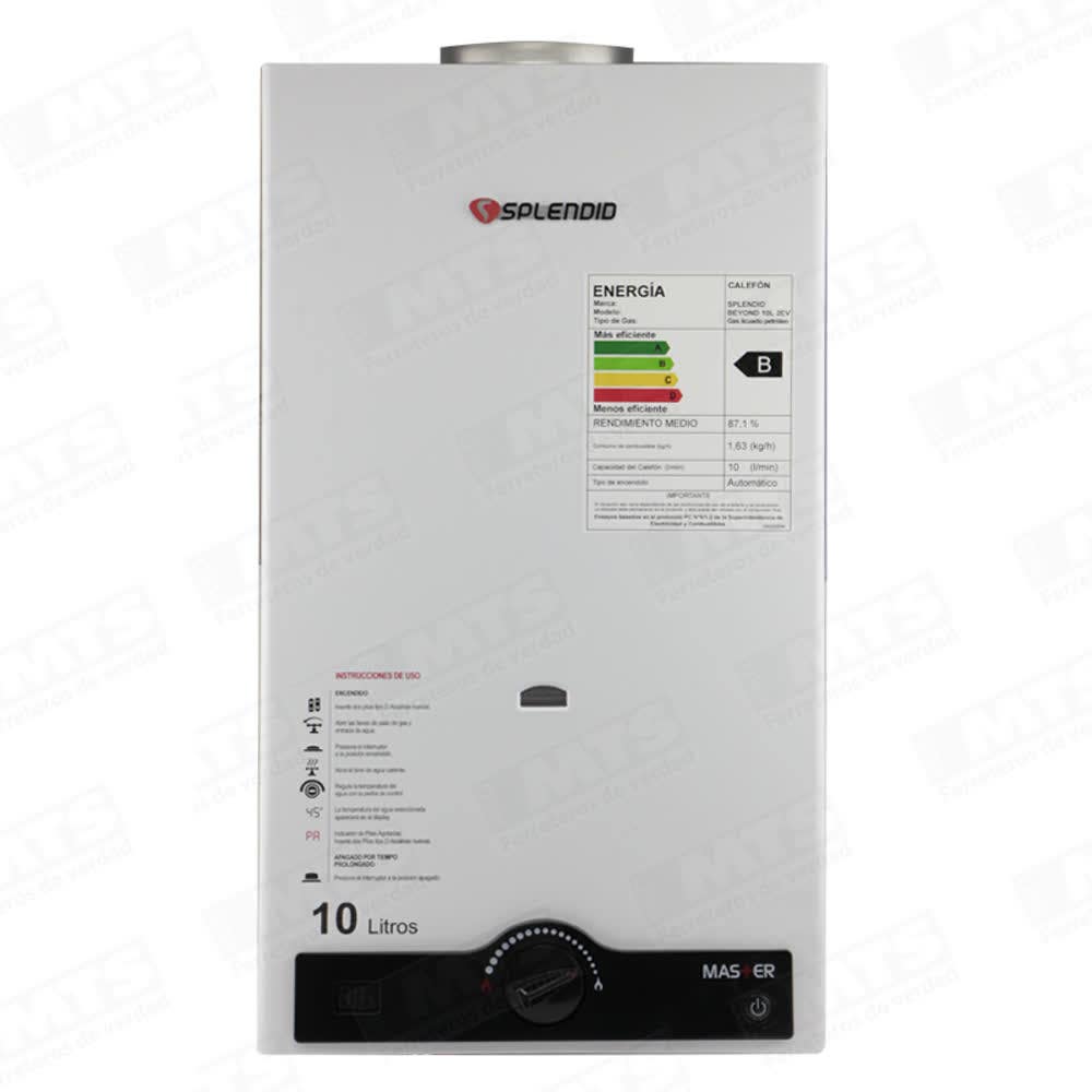 Calefon Splendid master 10 lts gas licuado tiro natural