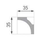 Cornisa poliestireno E11 35x35MM tira de 2mt
