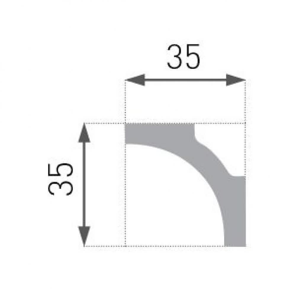 Cornisa poliestireno E11 35x35MM tira de 2mt