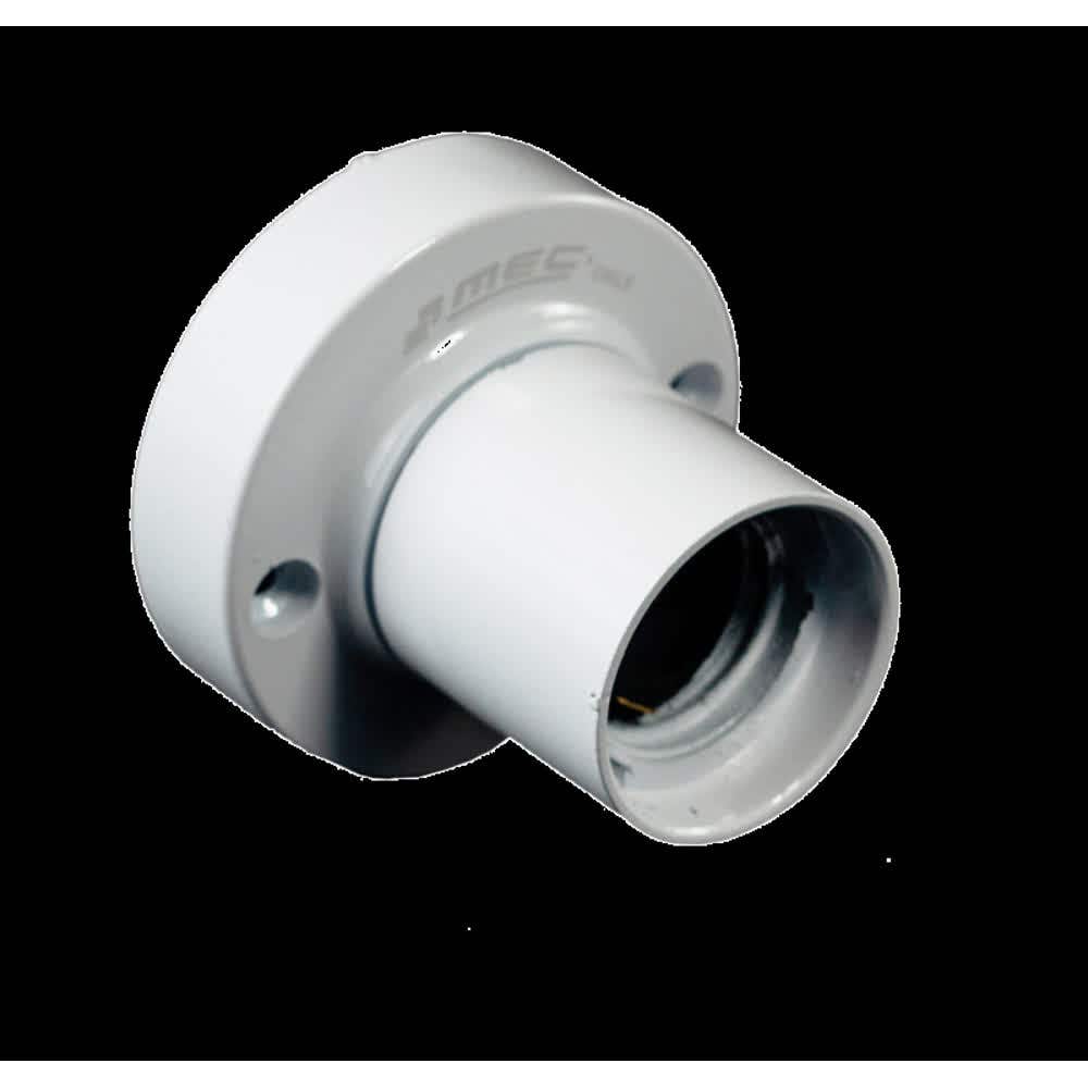 Base recta plastica e-27 blanco