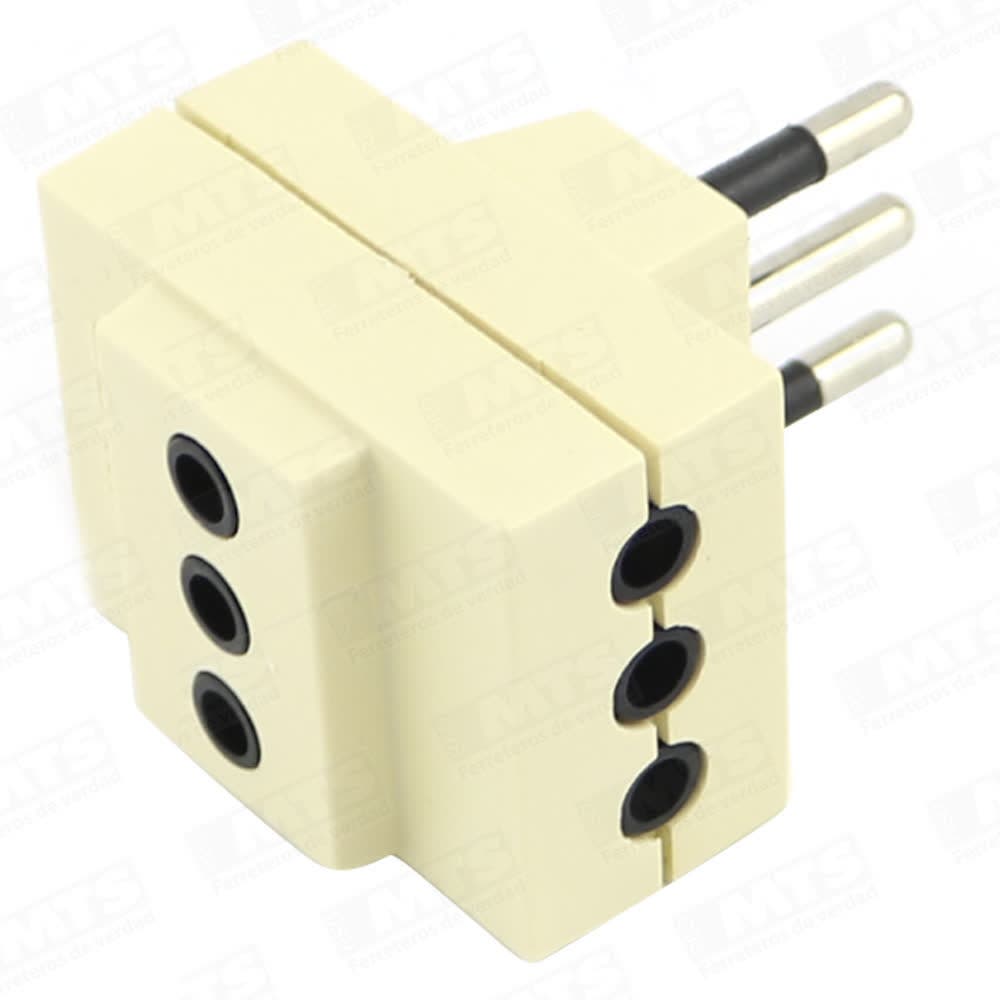 Enchufe macho triple 2p+t