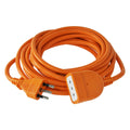 Extension elec. 5 mts 10a 2pt naranjo