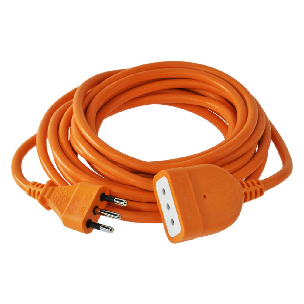 Extension elec. 5 mts 10a 2pt naranjo