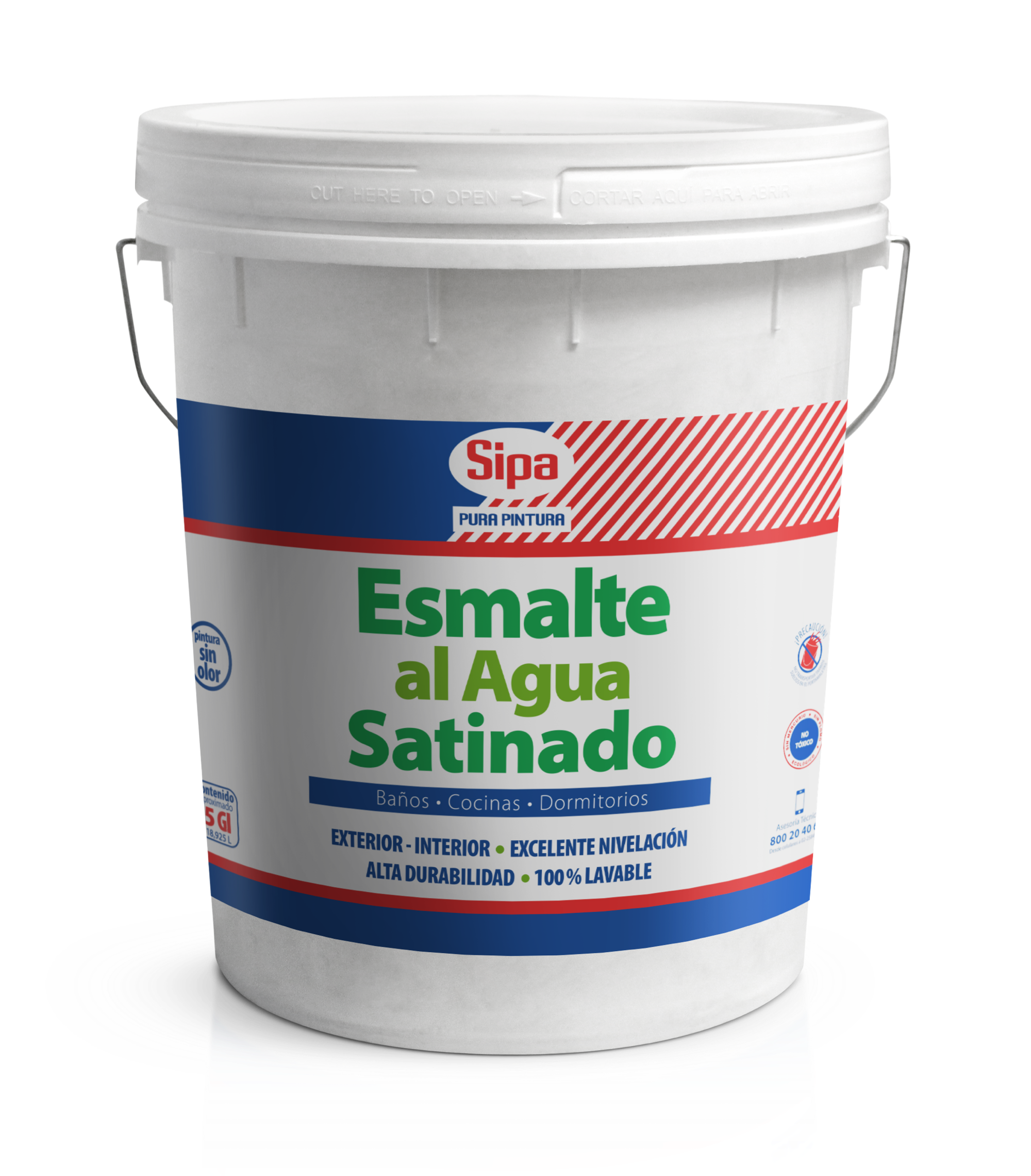 ESMALTE AL AGUA SEMIBRILLO BASE "W" TN SIPA