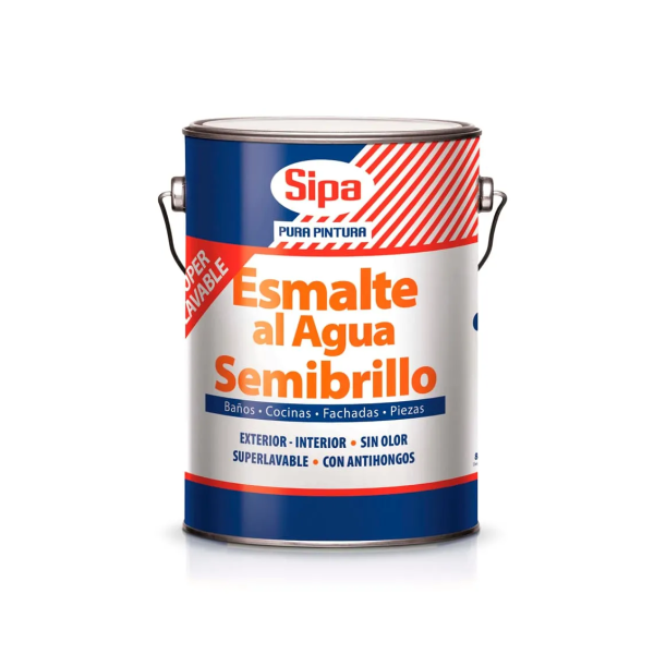 ESMALTE AL AGUA SEMIBRILLO BASE "P" GL SIPA