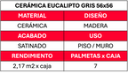 Ceramico Piso 56x56 Eucalipto Gris 2.17mt2xcj
