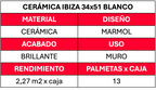 Ceramico Piso Muro 34x51 Ibiza Blanco 2.27mt2xcj