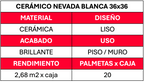 Ceramico Piso 36x36 Nevada Blanco 2.68mt2xcj