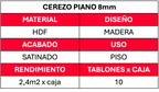 Piso flotante Efloor 8 mm espesor color Cerzo Piano 2.4 M2 x caja