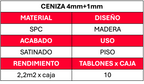 Piso Vinilico Spc    Efloor 2.2m2 4mm+1mm Ceniza