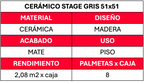 Ceramico Piso 51x51  Stage Gris (2.08m2xcj)