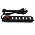 Alargador Electrico 3mts 6 Posiciones C/interruptor Negro