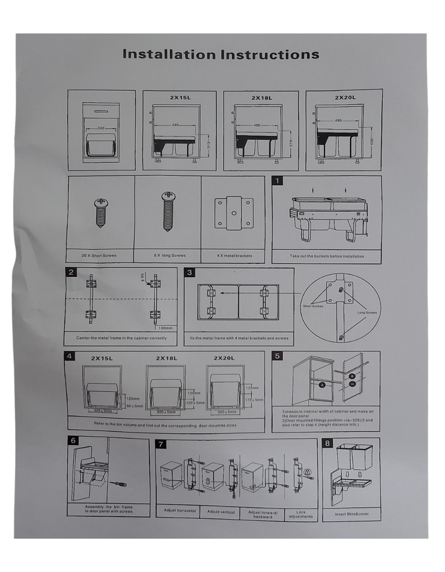 Basurero ecológico bajo lavaplatos doble (2x20 Lts.)