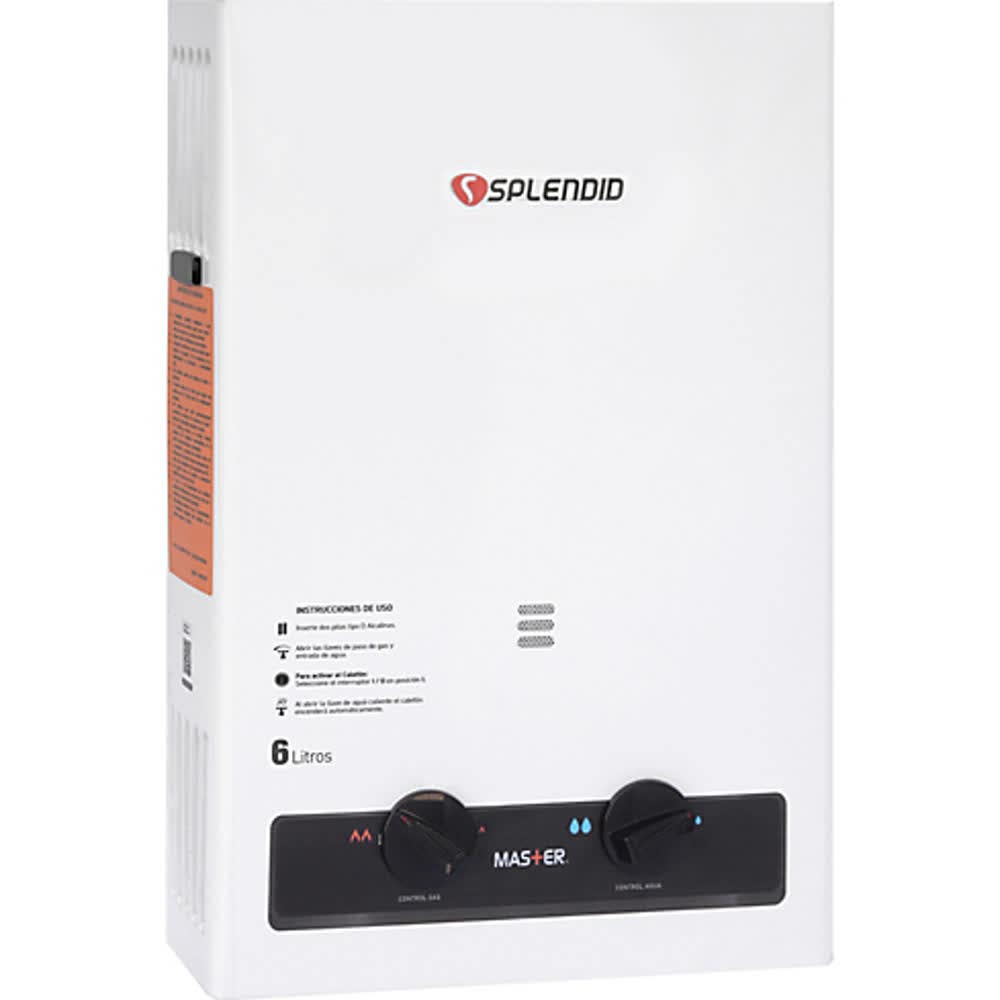Calefon Splendid master 6 lts gas licuado tiro natural