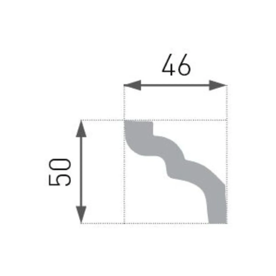 Cornisa poliestireno E7 50x46MM tira de 2mt