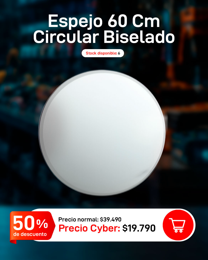 Espejo 60 Cm Circular Biselado