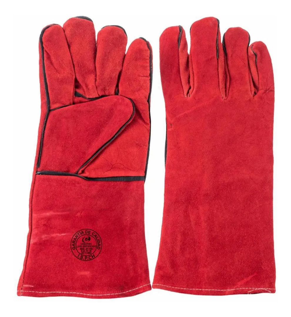 Guante Descarne Soldador Rojo
