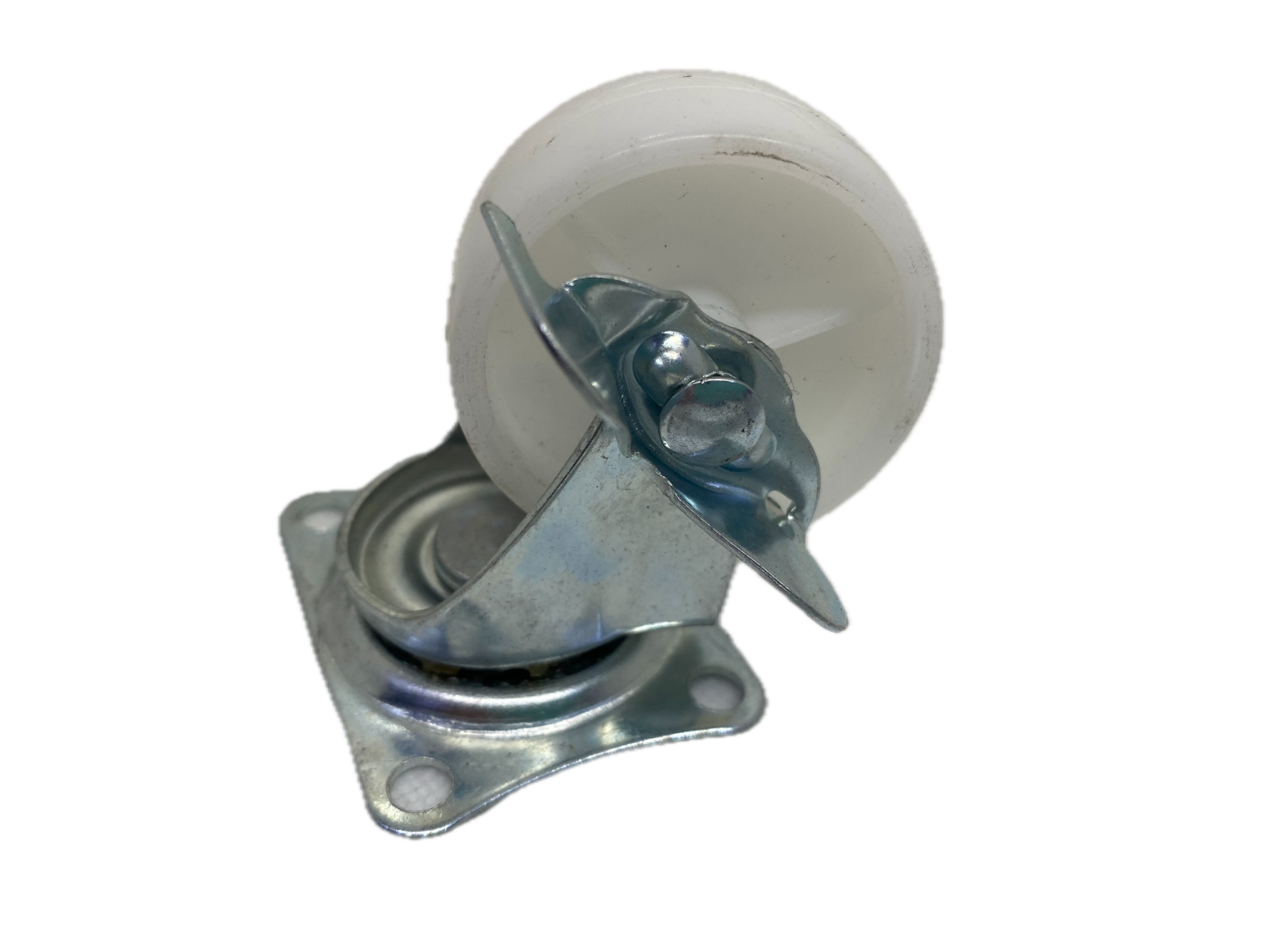 Rueda 40 mm polipropileno blanca con base y freno HAMMY