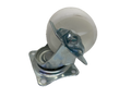 Rueda 50mm polipropileno blanca con base y freno HAMMY