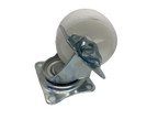 Rueda 50mm polipropileno blanca con base y freno HAMMY