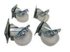 Rueda 50mm polipropileno blanca con base y freno HAMMY