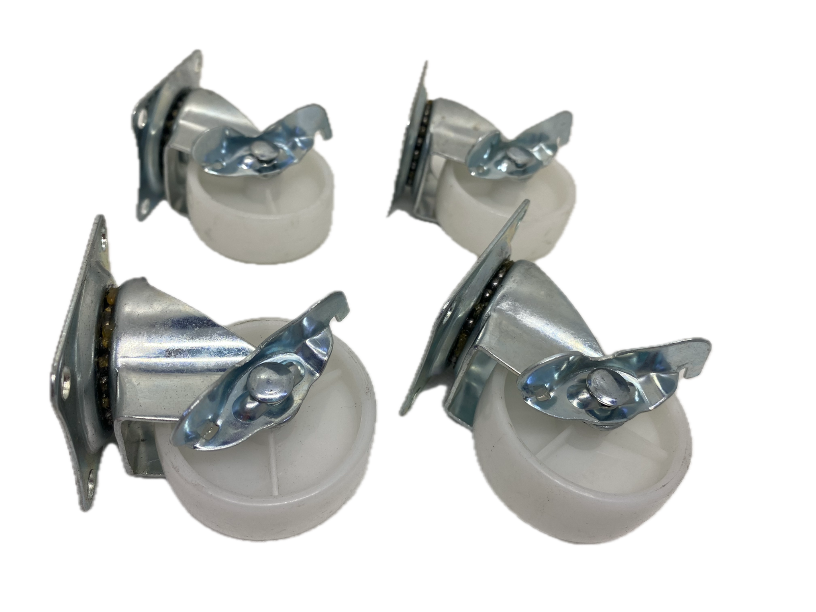 Rueda 50mm polipropileno blanca con base y freno HAMMY
